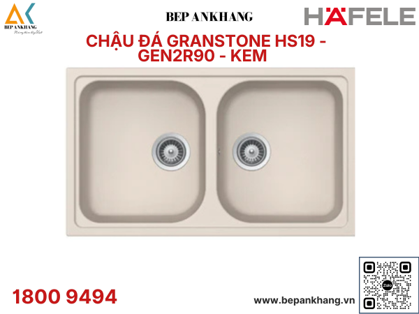 CHẬU ĐÁ GRANSTONE HAFELE MÀU KEM HS19 - GEN2R90 - 570.35.480